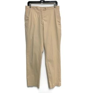 Faconnable Women's Tan Khaki Ankle Length Dress Pants Size 10